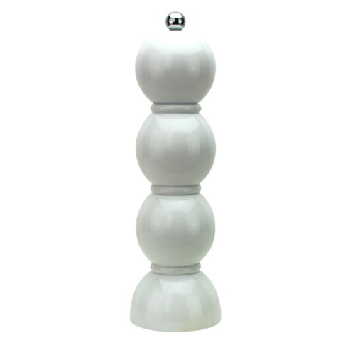 BOBBIN SALT OR PEPPER MILL GRINDER IN WHITE 24cms