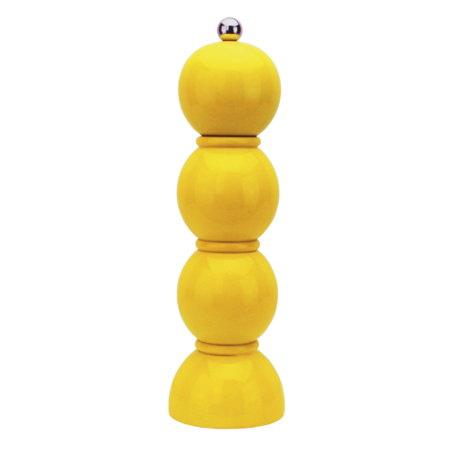 BOBBIN SALT OR PEPPER MILL GRINDER IN YELLOW 24cms