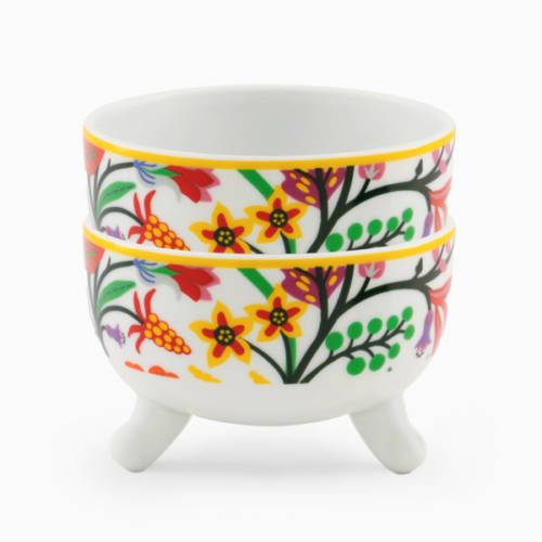 Silsal Spring Bloom Pair of 2 Footed Bowls